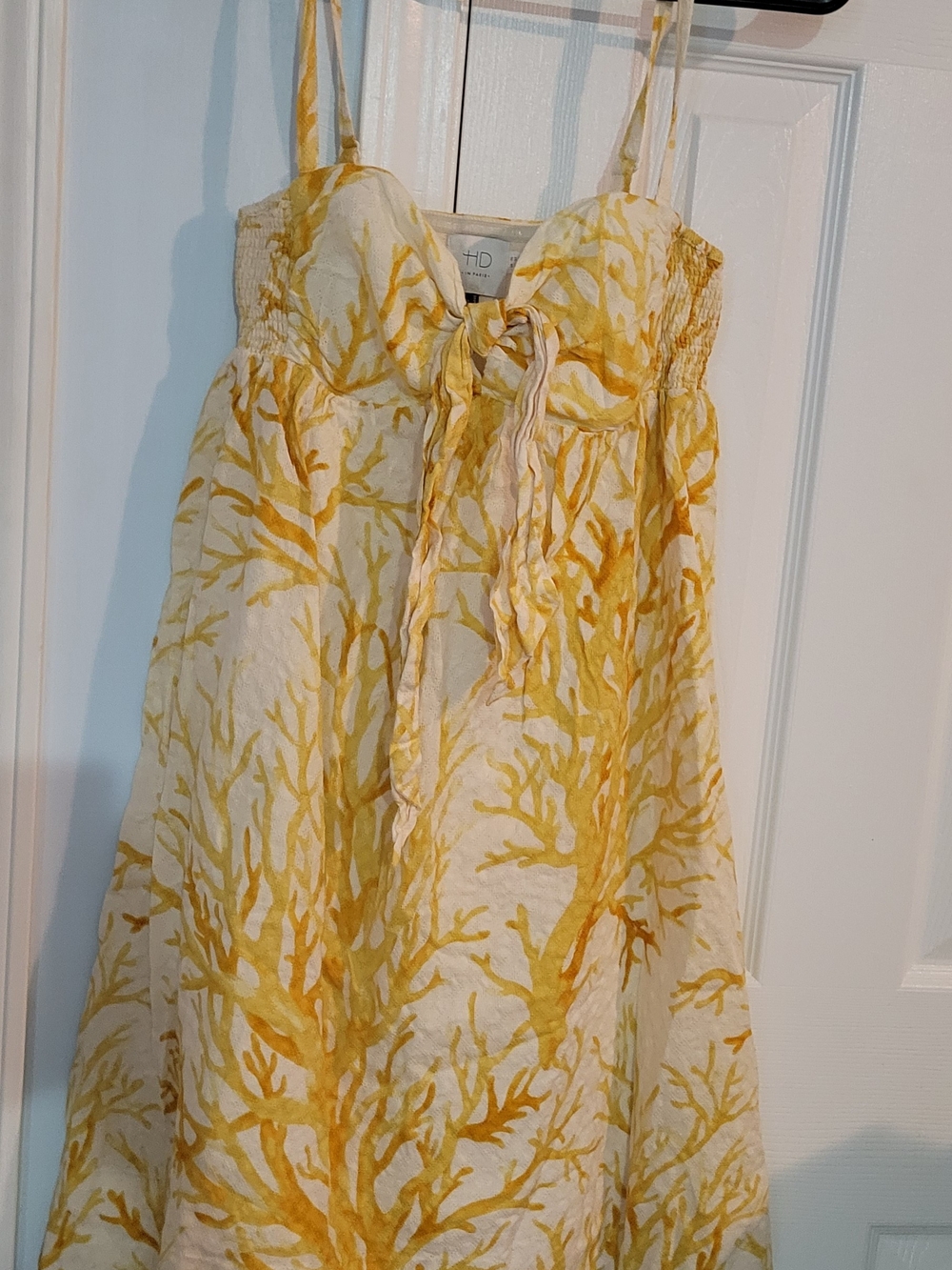 HD in Paris Yellow Coral-Print Sundress